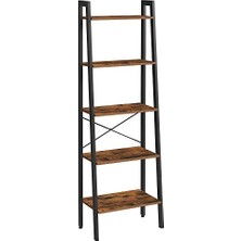 MarkEntegra Vasagle Ayaklı Raf, Kitaplık, 5 Raflı, Metal Iskeletli, Pratik Montaj, Oturma Odası, Yatak Odası, Mutfak Için, 56 x 34 x 172 cm (U x G x Y), Vintage Kahverengi-Siyah LLS45X