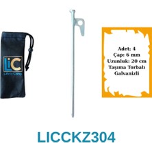 Empressco LICCKZ304 Çadır Kazığı Tarp Kazığı Taşıma Torbalı Galvanizli 20 cm 4 Adet