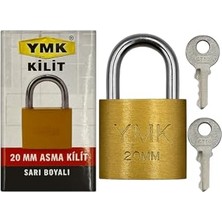 Esranın Dünyası Yuma Ymk Asma Kilit, Sağlam Döküm Gövdeli, Yedek Anahtarlı, Yüksek Güvenlikli, Paslanmaz Çelik Kulplu, Korozyon Dirençli, Kapı, Depo, Dolap ve Bahçe Kilidi (Kısa, Sarı, 20 Mm)
