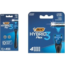 MarkEntegra Bıc Hybrid 3 Flex 1 Sap & 4 Başlık Erkek Tıraş Bıçağı ve 4'lü Yedek Tıraş Bıçağı Kartuşu Seti