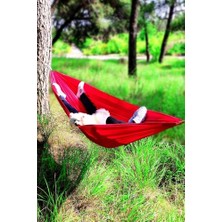 MarkEntegra Bundera Kamp Hamağı Piknik Hamağı Bahçe Balkon Outdoor Kamp Salıncak Hamak (Kırmızı)