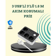 Feedback 7 Cihazı Aynı Anda Destekleyen 3 USB Portlu 4’lü Priz