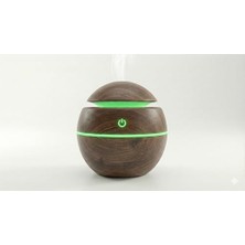Esranın Dünyası Ultrasonik Hava Nemlendirici ve Aroma Difüzörü - 3 Farklı Renk Seçeneği (Beyaz, Açık ve Koyu Ahşap) - Küre Tasarım Buhar Makinesi, LED Işıklı ve Sessiz Oda Kokusu Yayıcı (Usb) (Koyu Ahşap)