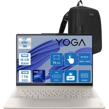 Lenovo Yoga 7 2-In-1 14ILL10 Intel Core Ultra 7 256V Aı 16GB Ddr5 1tb SSD  Intel® Arc™ Graphics 140V 14" Wuxga (1920X1200) OLED 600NITS Touch Freedos Dokunmatik Bilgisayar 83JQ00GSTRF03+ZETTAÇANTA