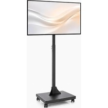 MarkEntegra Yükseklik Ayarlı Tv Standı – Tekerli Tv Askısı – Hareketli Tv Standı – 22″ – 43″ Tv Ile Uyumlu – Metal – Siyah – Stvs3