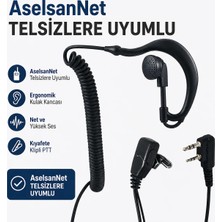 Motto Aselsan A446 Uyumlu Spiral Arkalıklı Telsiz Kulaklık – Mikrofonlu Ptt 2 Pin Wln PMR-446 PM580 PM985