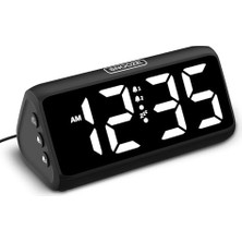MarkEntegra Yatak Odaları Için Dijital Çalar Saat, Çift Alarmlı Yüksek Sesli Çalar Saat, Kalın Rakamlar, 5 Dimmer, 4 Cilt, Erteleme, Derin Uyuyanlar Için Başucu Saati, Çocuklar Gençler Yaşlılar, Takmalı