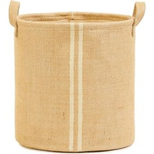MarkEntegra Ocean Home Textile Çizgili Jüt Sepet 20 x 20 cm