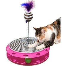 MarkEntegra Tek Katlı Eğlenceli Kedi Oyuncağı ve Tırmalama (Kahverengi)