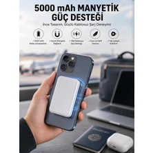 Teknodayım 5000 Mah Ios Uyumlu Magsafe Kablosuz Şarj Hızlı Şarj Desteği
