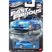 MarkEntegra Hot Wheels Fast And Furious Graphic Remix Auto Vw Jetta Mk3 - Model Cast Ölçek 1:64 - Uzunluk 7 cm - JBY46