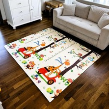MarkEntegra Premium Katlanabilir Çift Taraflı Çocuk Bebek Oyun Matı Harfler (150 * 200 Cm*1 cm Kalınlık)- Çantalı