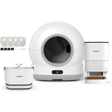 MarkEntegra Xenon Smart Akıllı Otomatik Kedi Tuvaleti (Kameralı) Köpek  Kabı (Kamerasız) Su Sebili ve Filtre (4 Adet) Evcil Hayvan 4'lü Pet Ürünleri Başlangıç Seti