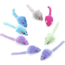 MarkEntegra Tek Renk Peluş Fare Kedi Oyuncağı 13.5 cm 3 Lü