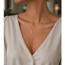 Taşlı Minimal S Harfi Kolye Ucu - KLU0729