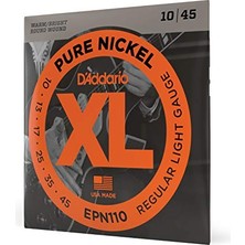 MarkEntegra Daddario EPN110 Elektro Gitar Tel Seti, Xl, 10-45, Pure Nickel, Re