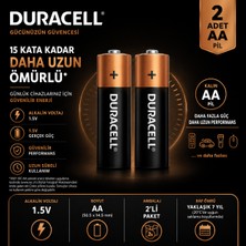AŞIK STORE Duracell Aaa Ince Kalem Pil 2'li Alkalin Pil 1.5V Uzun Ömürlü Yüksek Performans