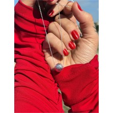 925 Ayar 12 mm Kalem Işçilikli Gümüş Top Kolye