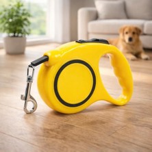 MarkEntegra Gobypet Makaralı Otomatik Köpek Tasması 3 M – Şerit Tasma, Tuş Kontrollü Kilitli Gezdirme Tasması (Sarı)