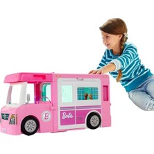 MarkEntegra Barbie'nin 3'ü Bir Arada Muhteşem Karavanı ve Aksesuarları, Havuz, Kamyonet, Tekne ve Aksesuarlı Araç Dahil GHL93