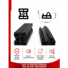 MAKPLASTİK FİTİL PROFİL No 14 Otomatik Fotoselli Kapı Fitili 6 Metre Siyah