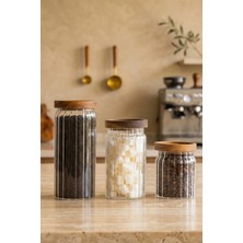 MİEN 3'lü 500-700-1000 ml Borosilikat Cam Kavanoz