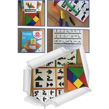 MarkEntegra Ahşap Kare Tangram Renkli Zeka Oyunu 7 Parça 17X17CM GNSRKFAZ2988