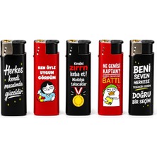 Onr Store Komik Yazılı Gaz Dolumlu Elektronik Çakmak – Karışık Desenli Hediyelik Model