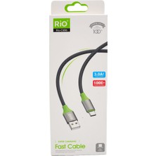 Rio 3,0A Usb-A To Type-C Kablo Dayanıklı Kablo Tasarımı ve Hızlı Şarj Özelliği Ile
