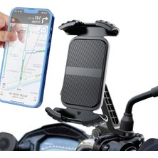 Hakay Kilit Sistemli Motosiklet Telefon Tutucu - Yatay ve Dikey Kullanım