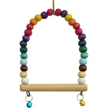 Hakay Ahşap Boncuklu 13X9 cm Muhabbet Kuşu Salıncağı, Eğlenceli