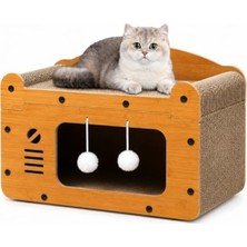 Hakay Ahşap Kedi Tırmalama Evi, Modern Tasarım ve Eğlenceli Oyun Alanı