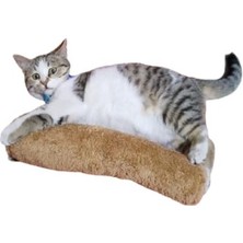 Hakay 30 cm Peluş Kedi Sarılma Yastığı, Otlu ve Kahverengi
