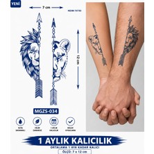 Tattoo 1 Aylık Gerçekci Aslan Çift Dövme Geçici Tattoo Yapıştırma Etiket