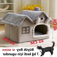 Hakay Derin Uyku Için Yumuşak Kedi Yatağı, 1 Adet Büyük Boy