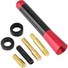 Hakay Kırmızı Karbon Fiber Oto Radyo Anteni, 12 cm Uzunluk