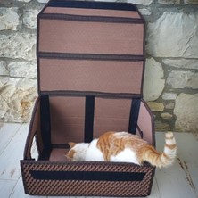 Hakay Kahverengi Dış Mekan Yağmura Dayanıklı Kedi Evi