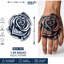 1 Ay Kalıcı 24 Saat Sonra Kararan El Üstü Gül Model Geçici Dövme Tattoo