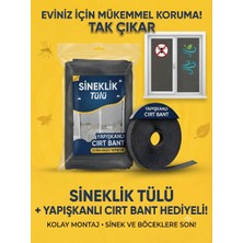 Novabis 80 x 170  Hazır Pencere Sineklik Tülü ve Cırt Bant Seti Güneşe Dayanıklı Pratik Sök-Tak Sineklik