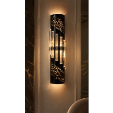 Nazarium Taç Siyah Kasa Dekoratif Ledli Duvar Aplik Pilli ve Elektrikli 3200K Gün Işığı