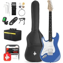 Hakay Lake Blue Renkli Elektro Gitar Seti ile Müzikal Yeteneklerinizi Geliştirin
