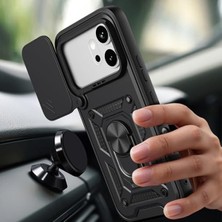 Hakay Tecno Pova C 2 Ile Uyumlu Phoenixshield Sürgülü Sistem Kamera Korumalı Kapak Tam Koruma Manyetik ve Kapak Siyah