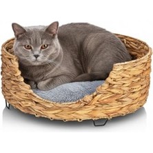 Hakay Büyük Boy Yuvarlak Kedi Yatağı, 55 cm Dekoratif Tasarım
