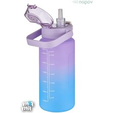 Hakay 1500ML Motivasyon Matarası, Yenilenen Çift Renk, Pipetli ve Pipetsiz Kullanım