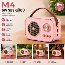 Kawigo M4 Retro Bluetooth Hoparlör 5W Kablosuz Taşınabilir Hoparlör Type-C Şarjlı Tf Kart Destekli Nostaljik Radyo Tasarım Ev, Ofis, Kamp Için Mini Bluetooth Hoparlör
