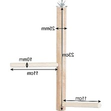 Hakay Ağaç Sopalı Kuş Tüneği 23 cm