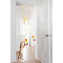Hakay Zilli Tırtıl Kedi Oyuncağı - Kendinden Yapışkanlı, Elastik Ipli