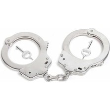 Hakay Çelik Kelepçe - Zincirli Masolet Çift Anahtarlı Polis Kelepçesi