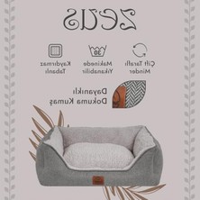 Hakay 40X55X18 cm Boyutunda Yıkanabilir Kedi ve Köpek Yatağı, Gri