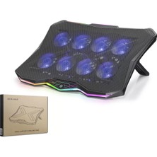 Aydogan's Ayd Laptop Soğutucu 8 Fan Rgb - Siyah Dcxaa3